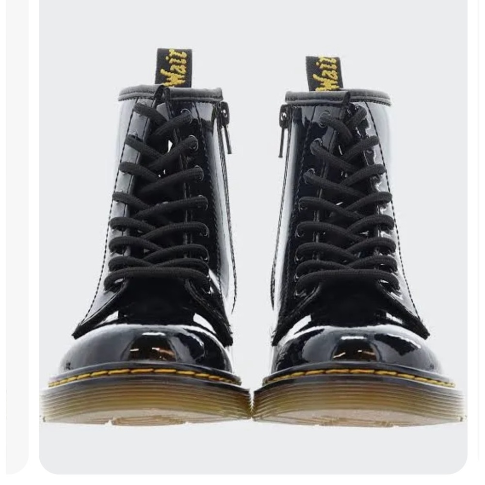 Dr. Martens Youth 1460 Delaney patent leather Black Lace-Up zipper 3 Boots